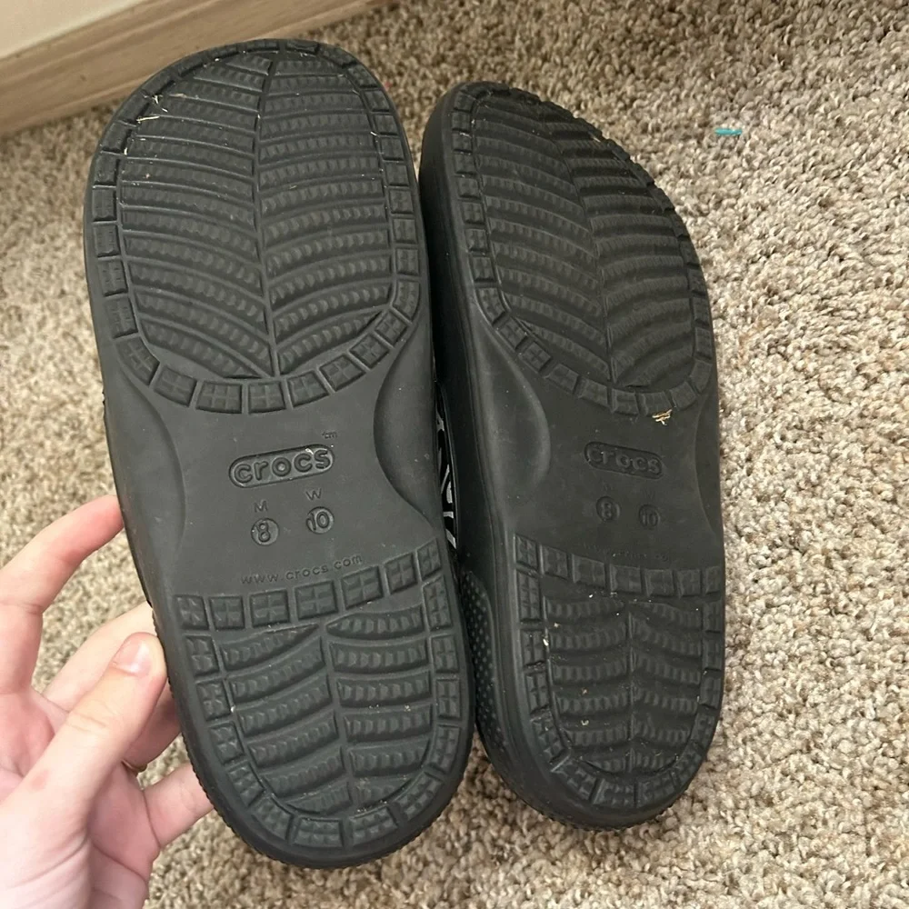 Crocs Unisex Classic Animal Remix Two-Strap Slide Sandals Women's 10 Men's 8 Blk - Picture 7 of 10